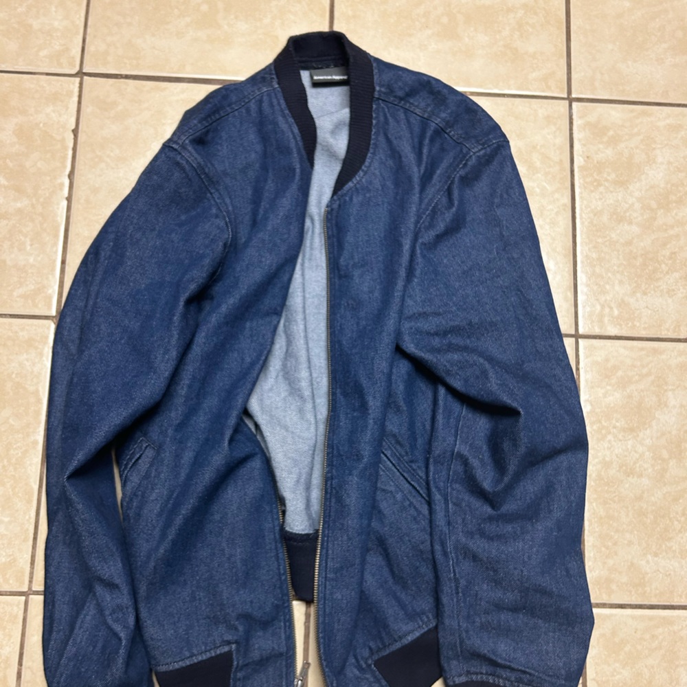 American Apparel Blue Jean Bomber Jacket